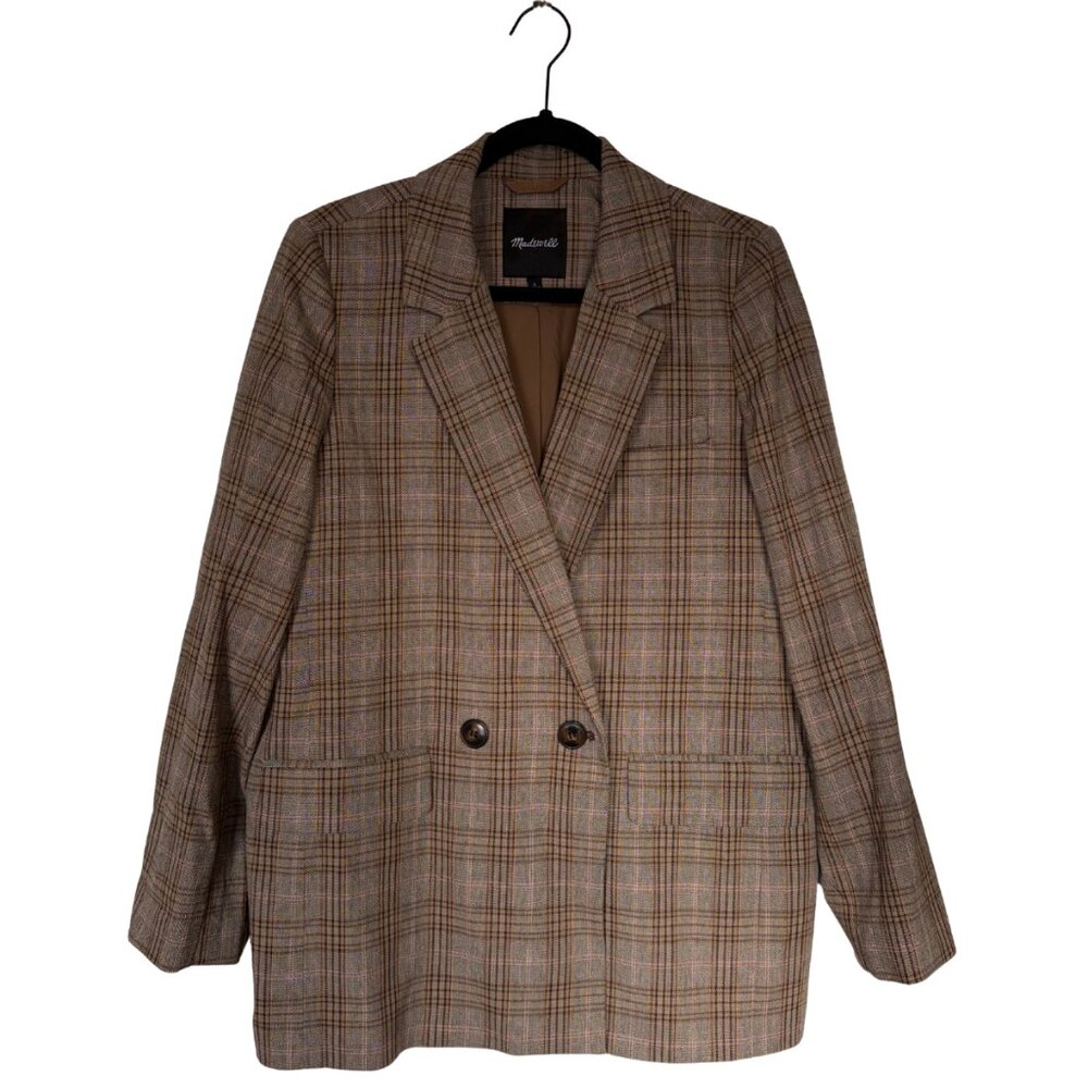 Madewell | Caldwell Double-Breasted Plaid Blazer - Size L
